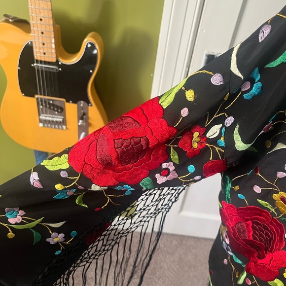 Embroidered Silk Shawl - Picture 5 of 6